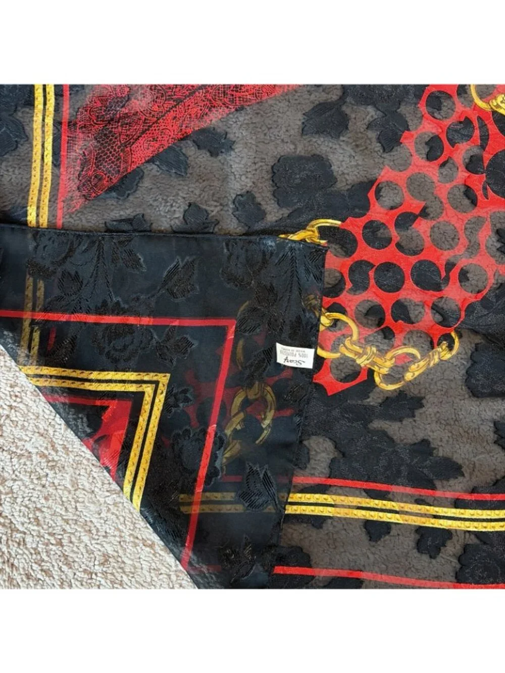 Vintage Chain Print Scarf Wrap 40X40